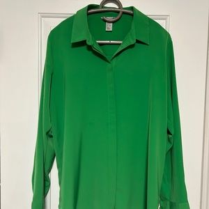 H & M Button Down Green Top